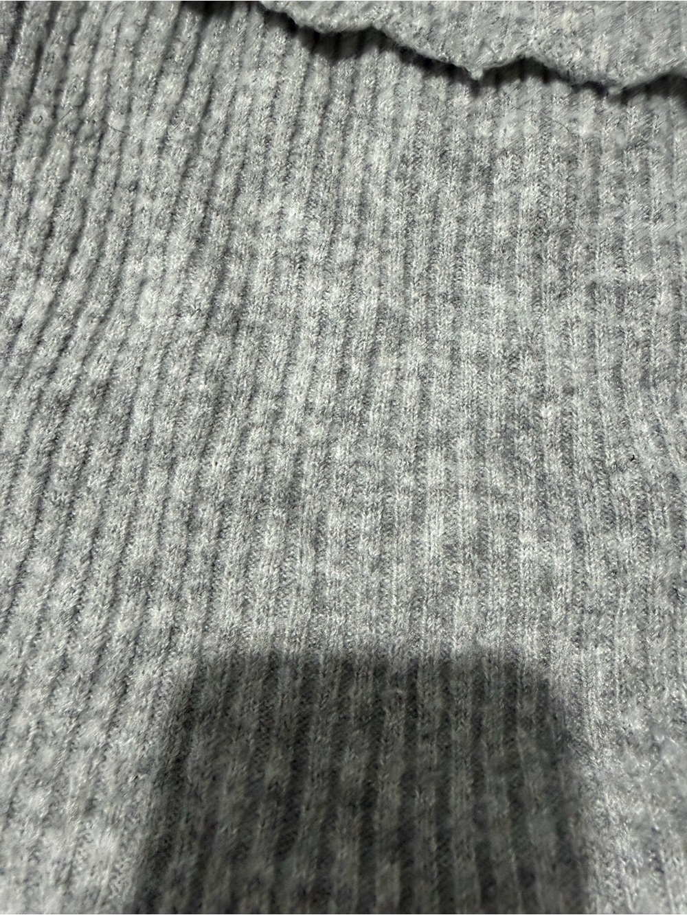 Celebrity Pink Gray Off-the-Shoulder Ribbed Ruffle Sweater - Picture 3 of 6